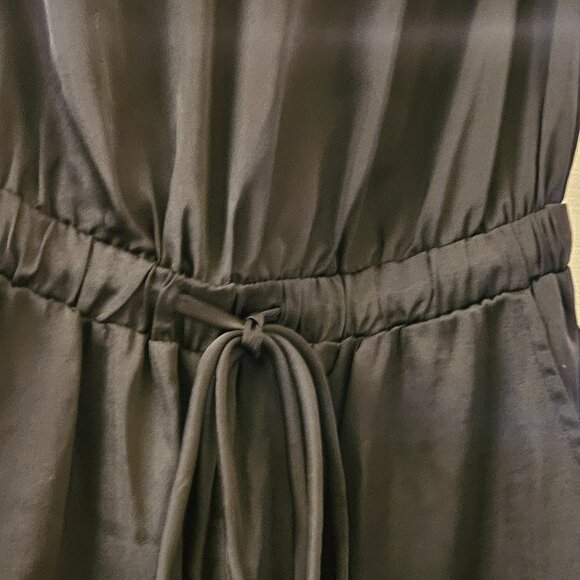 Vici Black Strapless boho wide leg pockets jumpsuit Romper Silky L - Picture 4 of 16